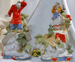 - el cuento del pez dorado - historico grupo en porcelanas sovieticas selladas y datadas