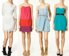 Vestidos de verano de diferentes colores, azul, blanco , rosa , y de diferentes tallas
