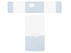 Colcha y protector para cuna dream azul oso durmiendo petit praia