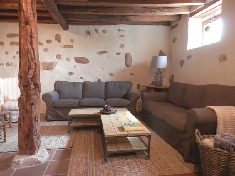 La Casona de Castilnovo - Hotel Rural Gay - Segovia Madrid - Bodega con sala de estar y chimenea...