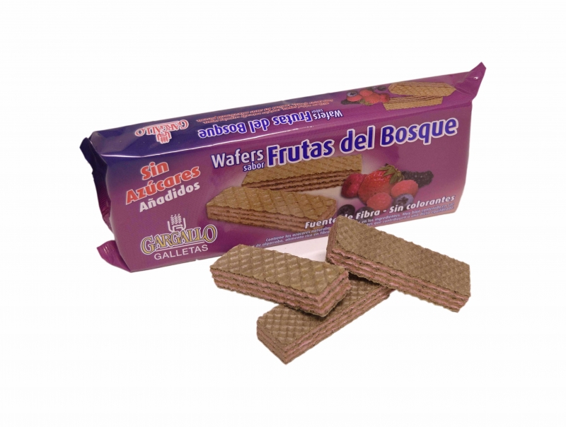 Wafer sin azcares aadidos frutos del bosque 200 gr.