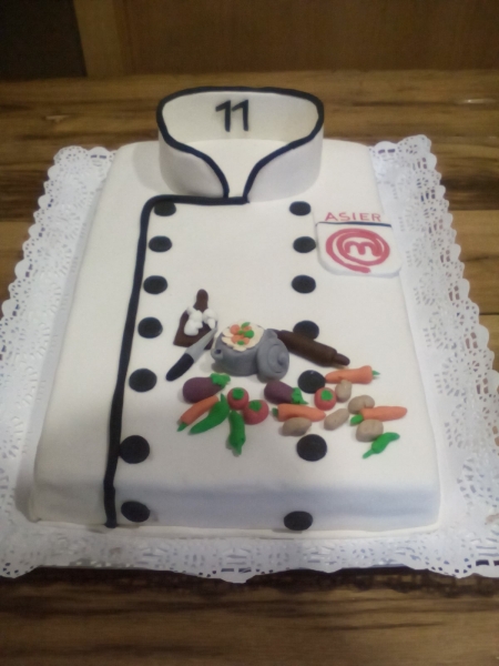 Tarta de Fondant MASTER-CHEFF para  cumpleaos