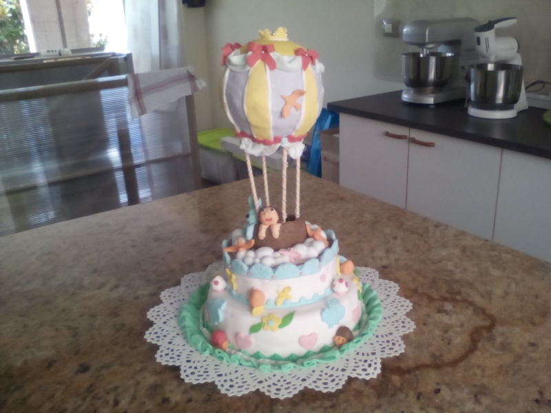 Tarta GLOBO VUELTA AL MUNDO de Fondant