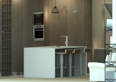 3d vista cocina integrada salon