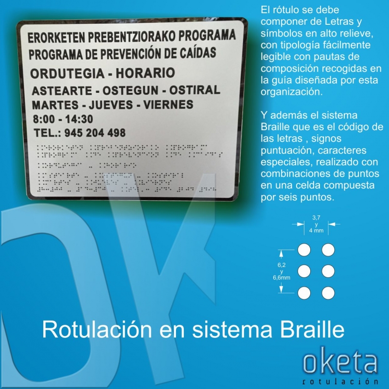 SEÑALIZACION ACCESIBLE PLACAS DE BRAILE