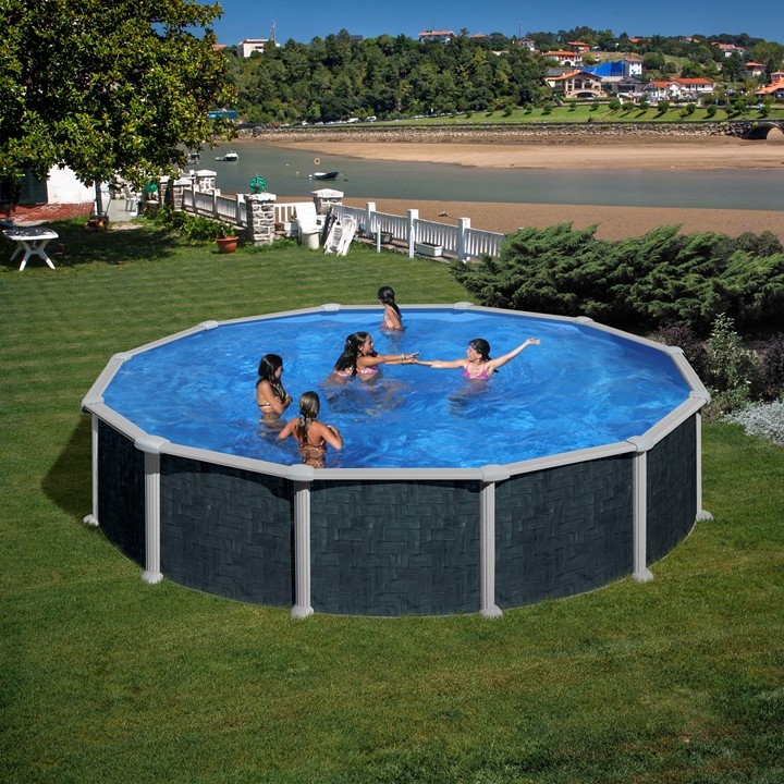 Piscina desmontable aspecto rattan