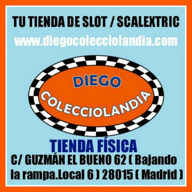Tienda Scalextric. www.diegocolecciolandia.com .Coches Scalextric,Slot en Madrid,España. Ofertas .