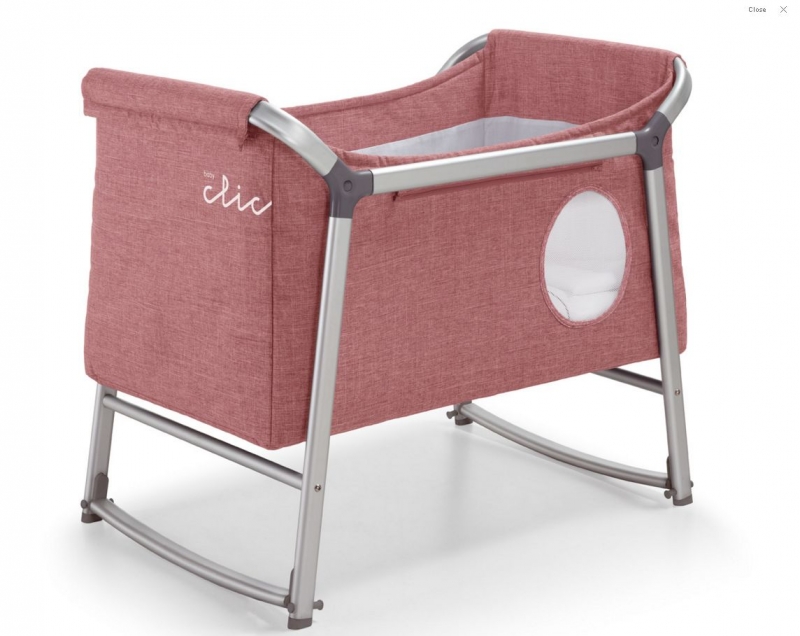 Minicuna Swing Jeans roja. Diseo en aluminio de Baby Clic.