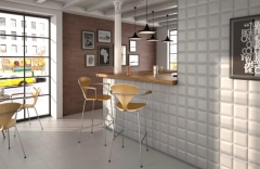 Ceramica decorativa efecto suave, colores nude y abombado formato: 15x15 y 20x20 cm