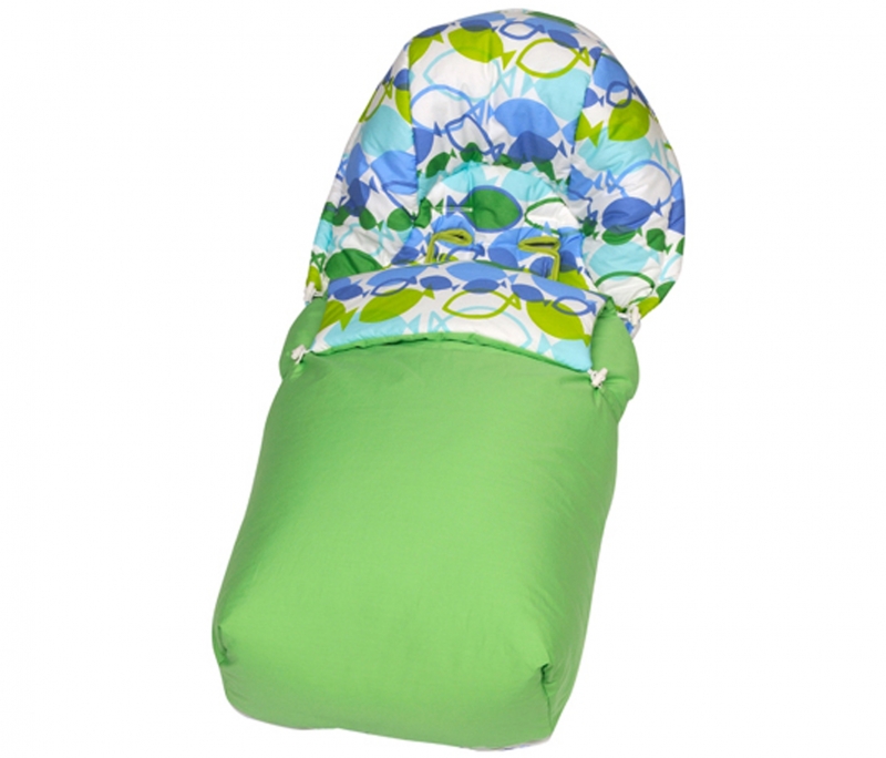 Saco para silla de paseo de bebés Blues St Tropez, peces azules, verdes. De Sal de Cocó.
