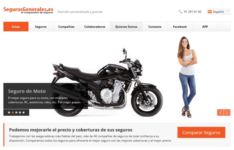 http://www.segurosgenerales.es el comparador de seguros moto