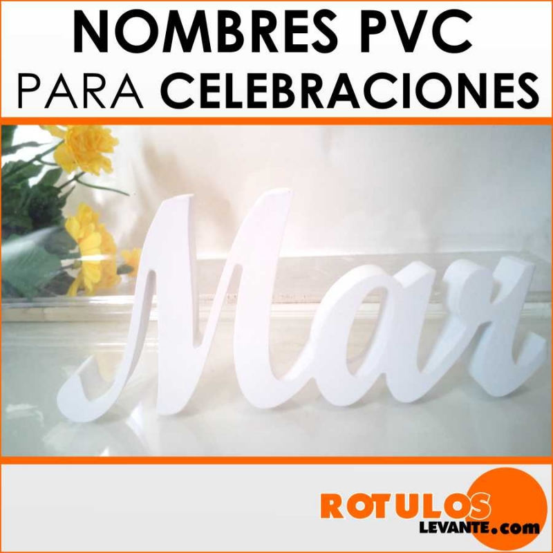 Nombres en pvc blanco 