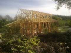 Estructura de madera de casa eficiente de 2 plantas con area util de 120 m2