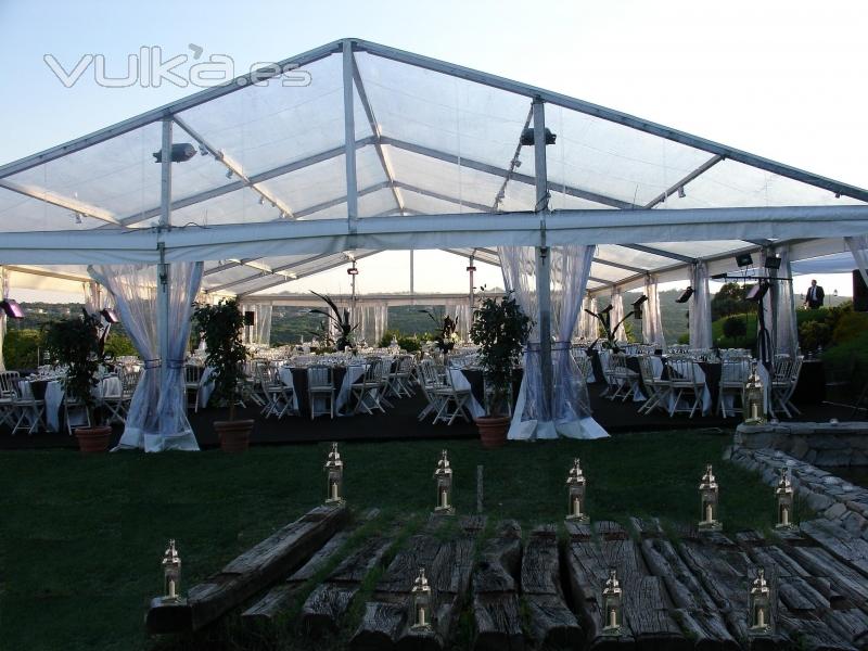 Carpa Transparente para celebraciones, eventos, bodas.