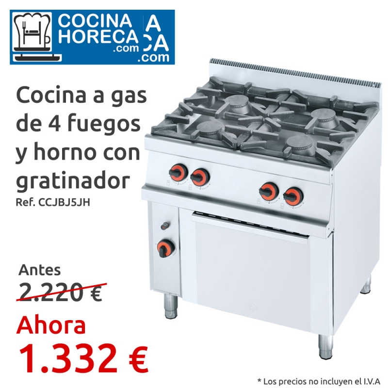 Cocina a gas 4 fuegos