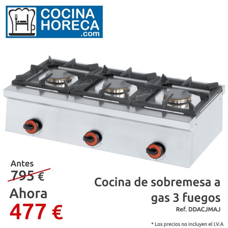 Cocina de sobremesa 3 fuegos