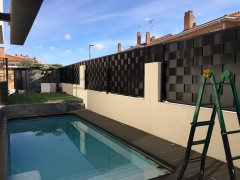 Valla mod chapa ondulada pintada con pintura en polvo negro