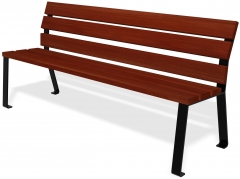 Banco urbano de madera tropical mod abril sin apoyabrazos 1,80 m