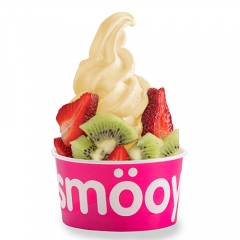 Smooy yogurt helado de frutas con fresas y kiwi