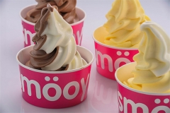 Tarrinas de sabores smooy: yogurt helado natural, chocolate y nata