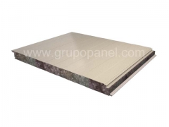 Panel sandwich fachada fijacion oculta nucleo de lana de roca caras metalicas