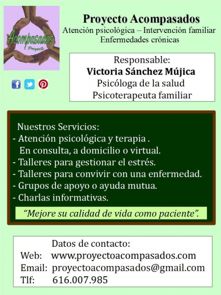 Servicios y vas de contacto de Proyecto Acompasados: Atencin psicolgica - Intervencin familiar  