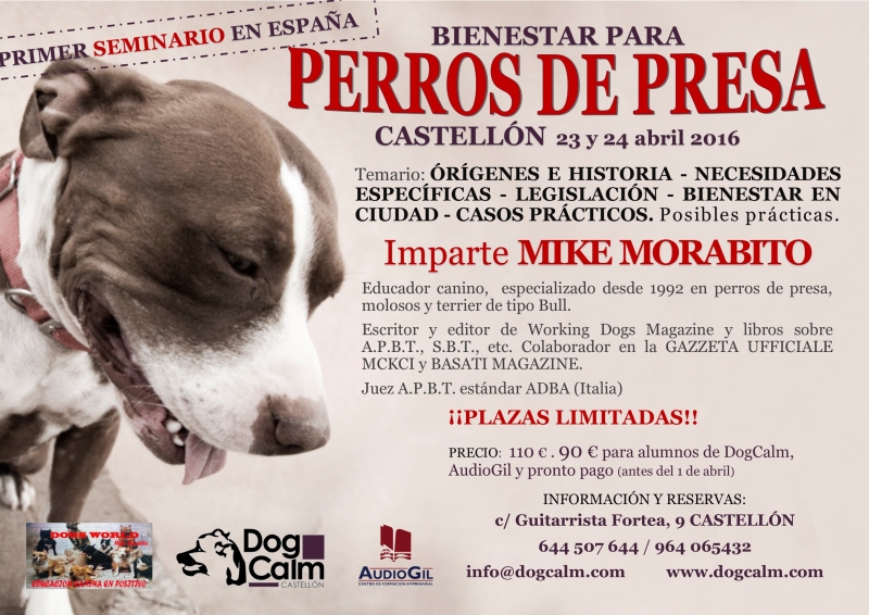 Seminario BIENESTAR EN PERROS DE PRESA