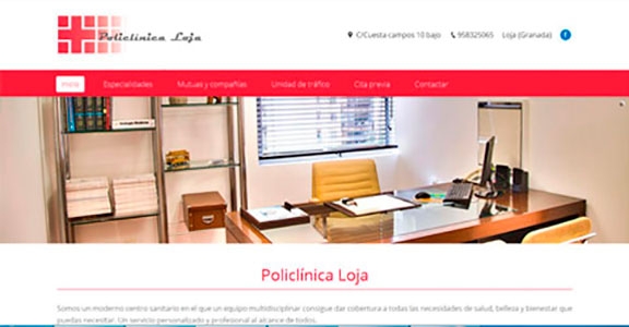 Diseño de páginas web - Policlínica Loja