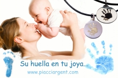 Joyas personalizadas con la huella de tu bebe colgante de plata ideal para las mamas
