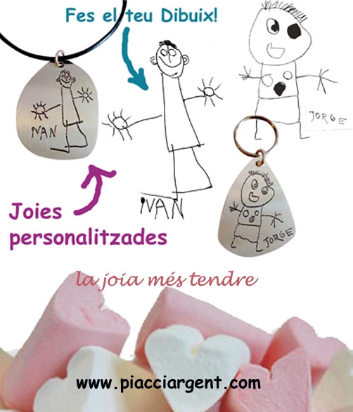 Joies personalitzades amb dibuixos i textos. Estem a Barcelona i online.