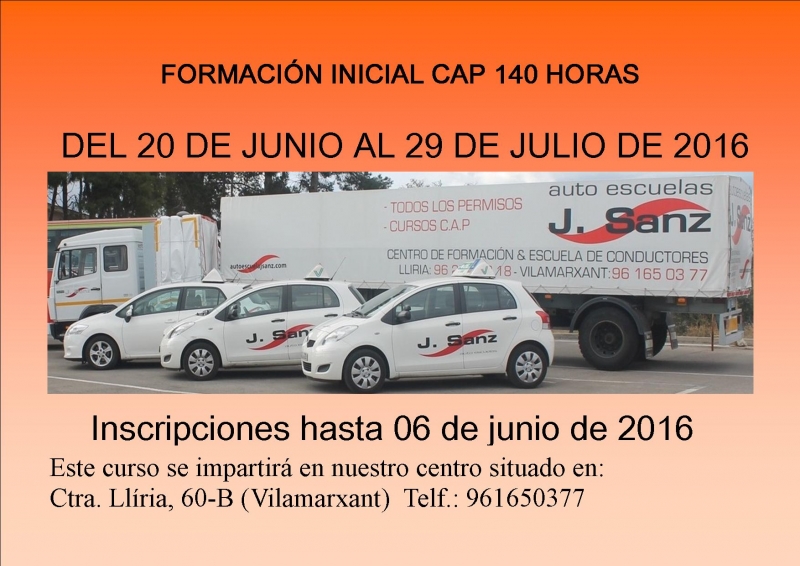 PRÓXIMO CURSO CAP INICIAL (140 H) EN JUNIO!! 