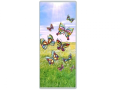 Colchoneta para silla de paseo de bebe mariposas, algodon y reverso malla 3d sal de coco