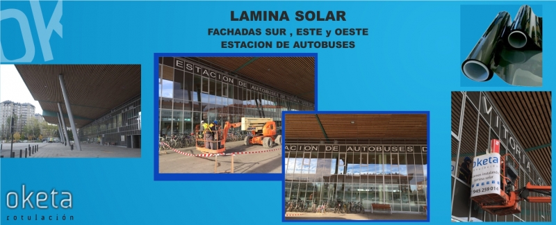 INSTALACIÓN LAMINA SOLAR FACHADA ESTACIÓN AUTOBUSES