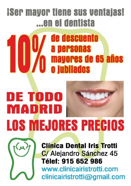 DESCUENTO EN DENTISTA A JUBILADOS Y MAYORES