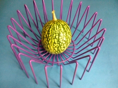 Frutero redondo metalico diam 25 cm, alto 14 cm