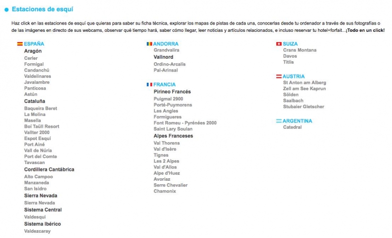 Estado de estaciones de esqu en esqui.com