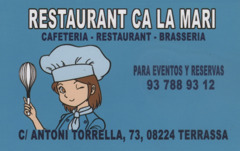 Restaurante Ca La Mari, cafetera, brasera, asador de pollos.
