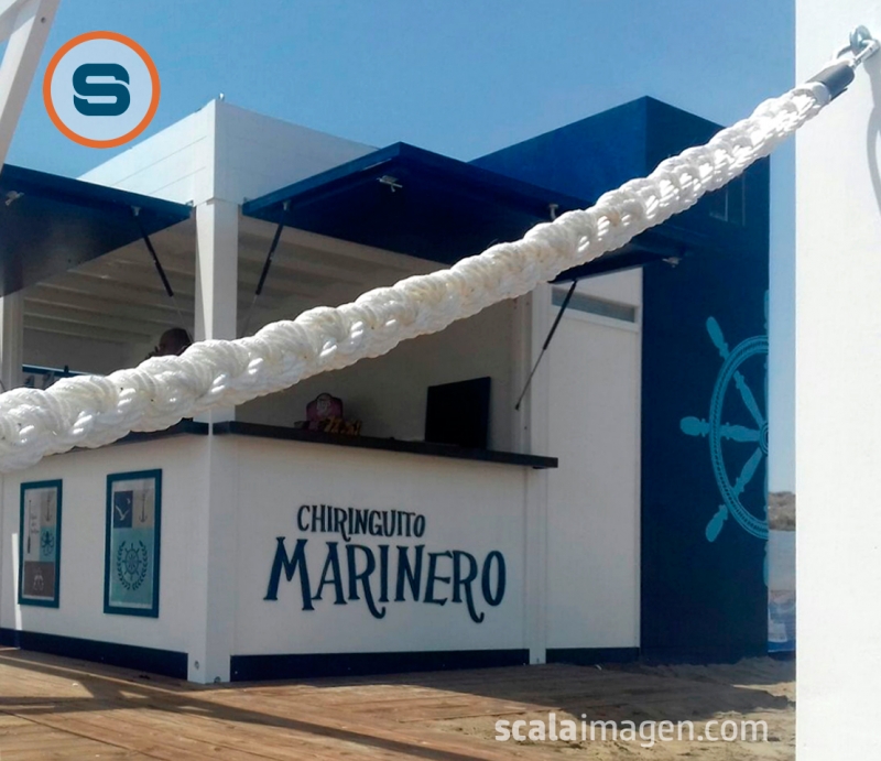 Rotulos y decoración para chiringuito Marinero, Calarreona, Aguilas. scalaimagen.com