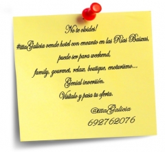 Precioso hotel con encanto de 3* en venta en las rias baixas
