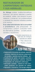 restaurador de carpinterías antiguas y sus herrajes, en Málaga