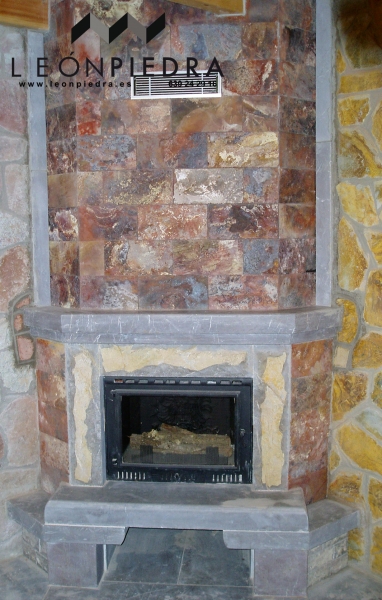 Chimenea piedra. Leonpiedra