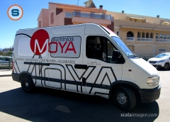 Rotulación de furgo comercial. Aluminios Moya, Lorca. scalaimagen.com
