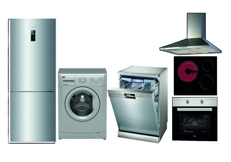 Electrodomésticos: frigorífico, vitrocerámica, lavadora, lavavajillas