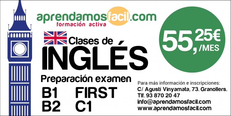 PREPARACIN EXMENES DE INGLS - FCE- CAE- B2- IETLS - TOEFL GRANOLLERS