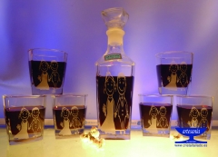 Juego de whisky grabado