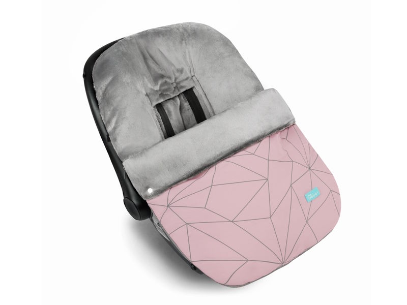 Saco silla de paseo de beb, universal y grupo 0, Canad Geometric Rosa. Polar e impermeable.