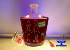 Botellas de cristal grabadas