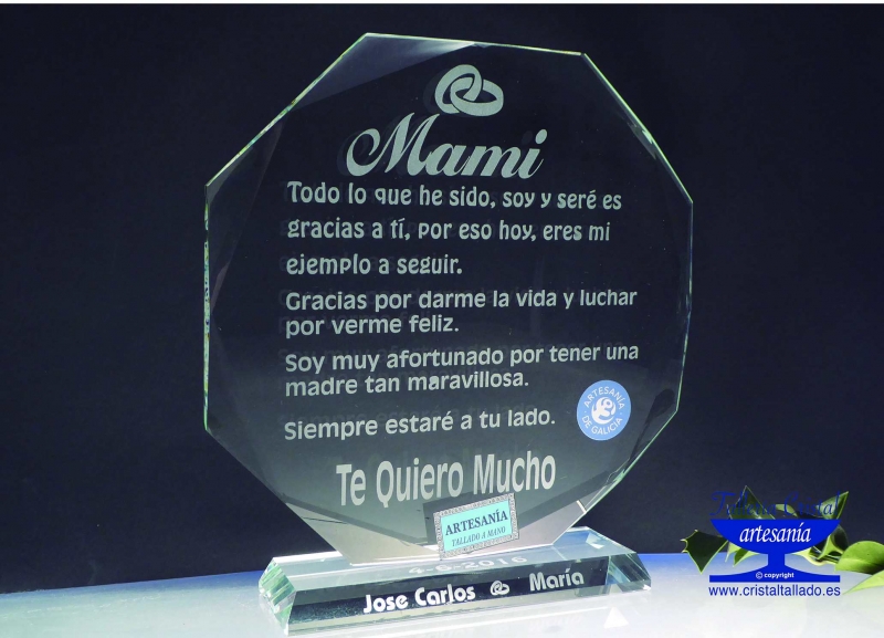 placas de cristal grabadas