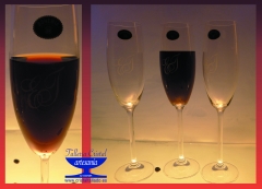 Copas de cava grabadas