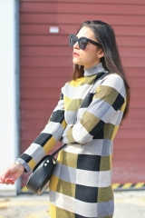 Vestido de cuadros amarillos- 4uatro_estaciones- moda otono- moda pontevedra